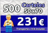 500 carteles 50x70 - 231 €