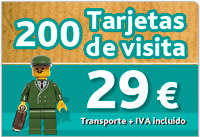 200 tarjetas de visita - 29 €